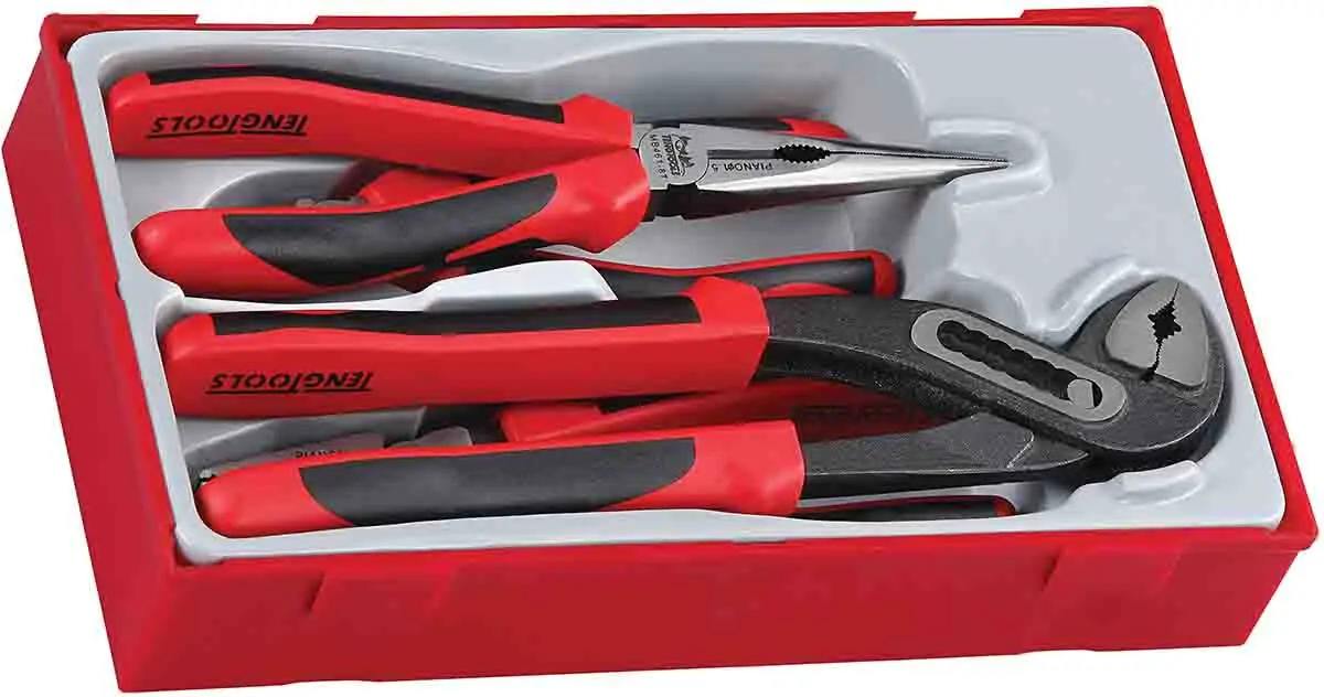 Produktfoto 1 von Teng Tools Zangensatz 4 Stk. 180 mm Kombizange, Seitenschneider, Spitzzange, Wasserpumpenzange