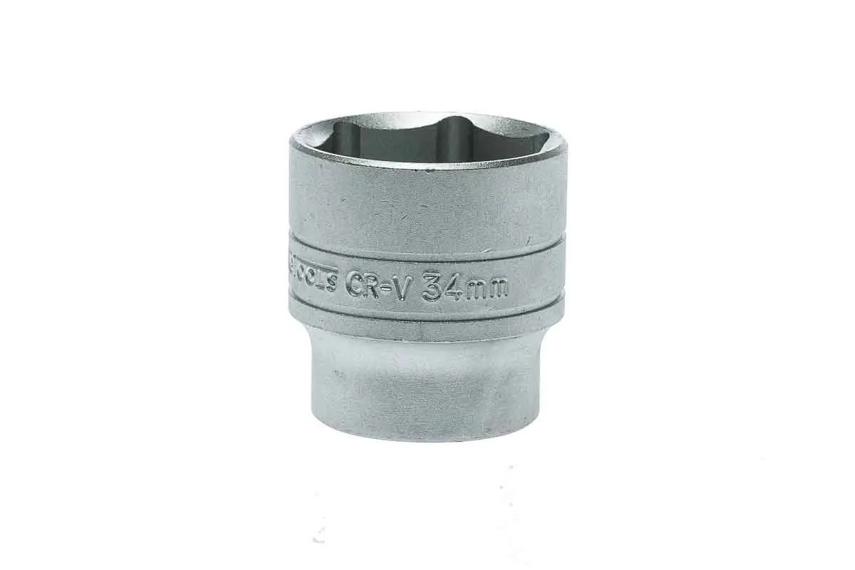 Produktfoto 1 von Teng Tools 1/2 in 6-Kant Buchse SW 34 mm 12-Kant x 45.5 mm