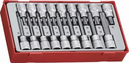Produktfoto 1 von Teng Tools Steckschlüsselsatz 1/2 in Innensechsrund Bit TX20 to TX60 18-teilig