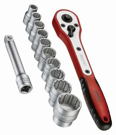 Produktfoto 1 von Teng Tools Steckschlüsselsatz 1/2 in Vierkant Bi-Hexagonal 8-24 mm 12-teilig