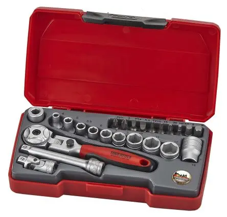 Produktfoto 1 von Teng Tools Steckschlüsselsatz 1/4 in Vierkant Sechskant 4 to 13 mm 20-teilig
