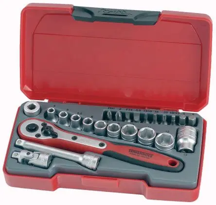 Produktfoto 1 von Teng Tools Steckschlüsselsatz 1/4 in Vierkant Sechskant 4-13 mm 24-teilig