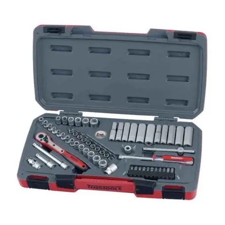 Produktfoto 1 von Teng Tools Steckschlüsselsatz 1/4 in Vierkant 6-Kant, Bit Kunstfaser, Kunststoff 60-teilig