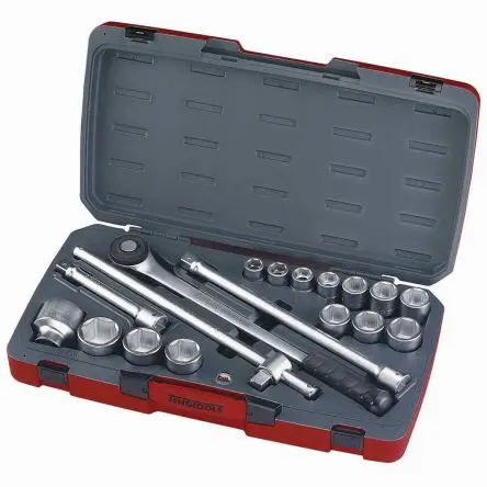 Produktfoto 1 von Teng Tools Steckschlüsselsatz 3/4 in Vierkant 6-Kant 19-50 mm 18-teilig