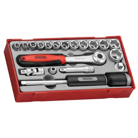 Produktfoto 1 von Teng Tools Steckschlüsselsatz 3/8 in Sechskant Sechskant 8-22 mm 19-teilig