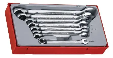 Produktfoto 1 von Teng Tools Schraubenschlüsselsatz Ratschenschlüsselsatz CrV-Stahl, 8-teilig 8 To 19 mm