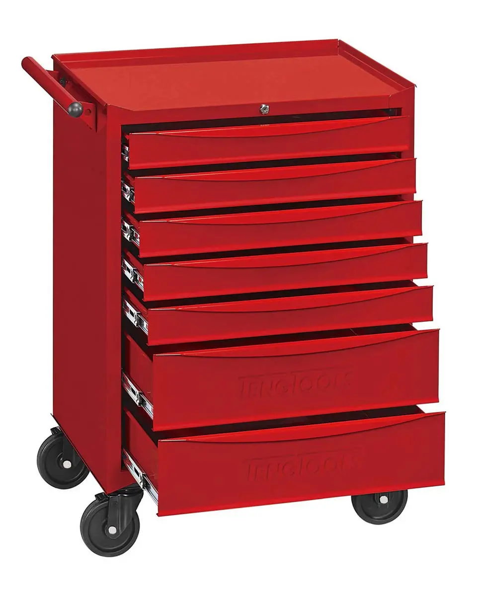 Produktfoto 1 von Teng Tools Stahl Werkzeugwagen, Typ Gestellwagen 7 Schubladen mit Rädern, 940 mm x 740 mm x 520 mm