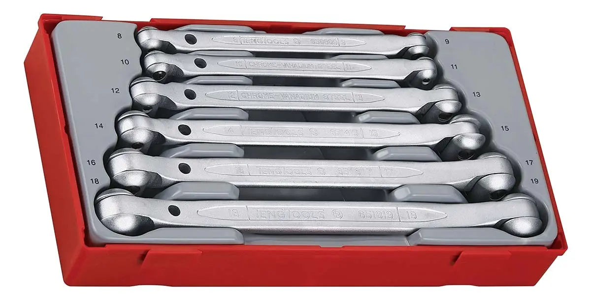 Produktfoto 1 von Teng Tools Schraubenschlüsselsatz Schraubenschlüssel CrV-Stahl, 6-teilig 8 To 19 mm