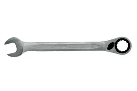 Produktfoto 1 von Teng Tools Gabel‑Ring Ratschenschlüssel Satiniert 16 mm, CrV-Stahl Schließer (NO), Länge 208mm