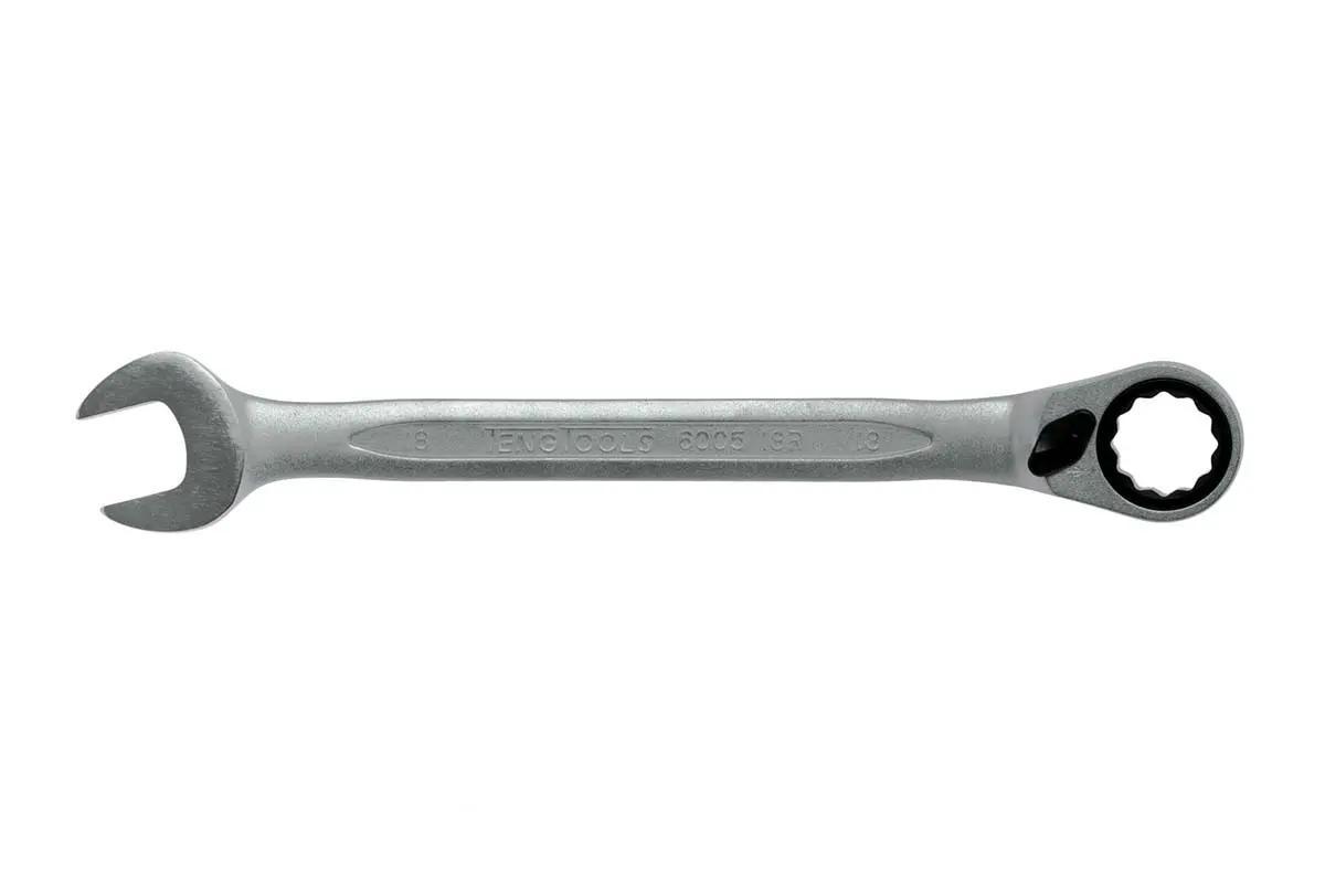 Produktfoto 1 von Teng Tools Gabel‑Ring Ratschenschlüssel Satiniert 18 mm, CrV-Stahl Schließer (NO), Länge 237 mm