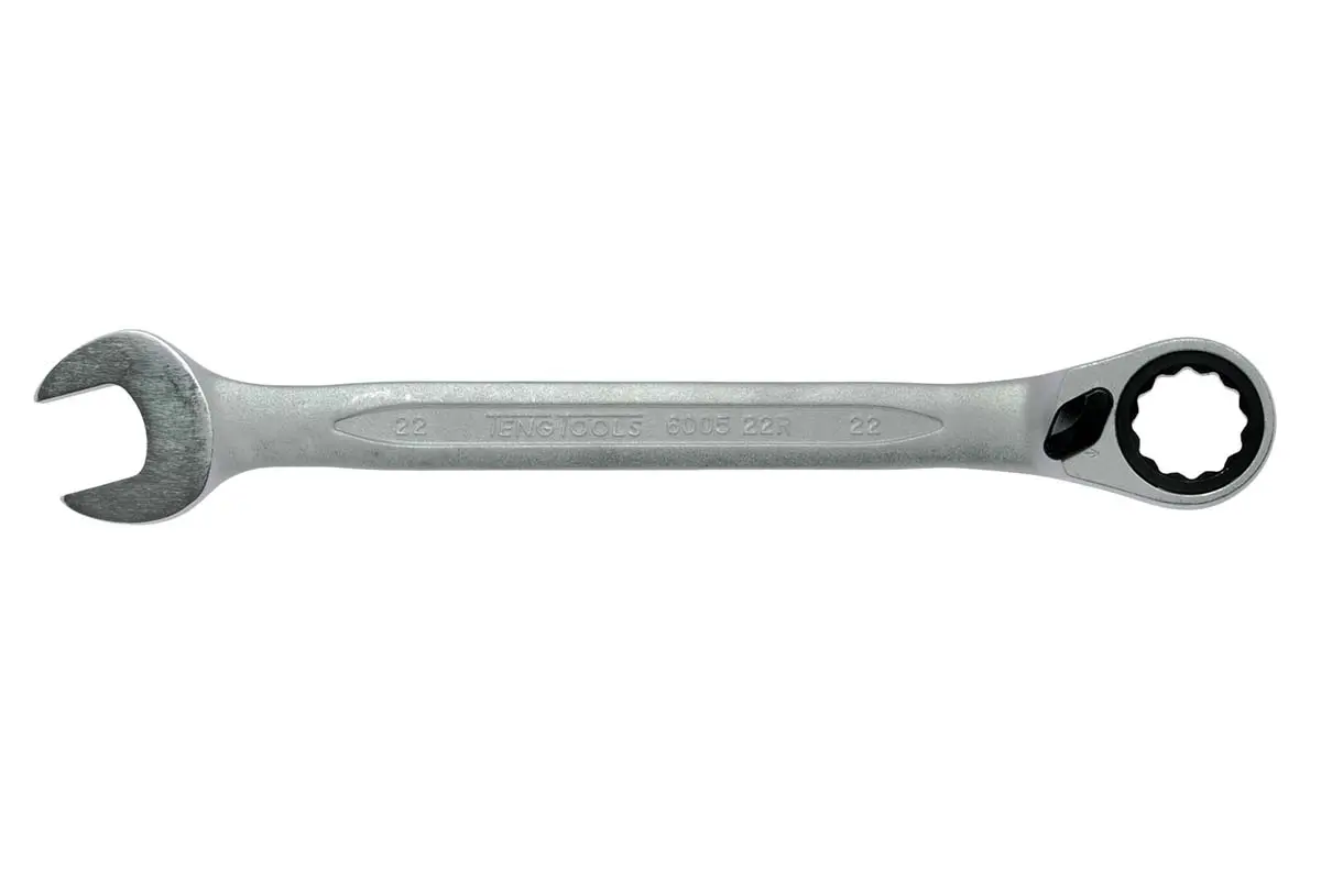 Produktfoto 1 von Teng Tools Gabel‑Ring Ratschenschlüssel Satiniert 22 mm, CrV-Stahl Schließer (NO), Länge 290 mm