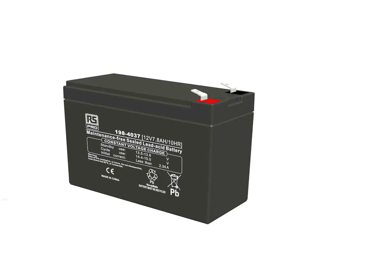 Produktfoto 1 von RS PRO RS PRO Abgedichteter Bleiakku, 12V / 7.8Ah, T2-Anschluss, 151 x 65 x 93.5mm