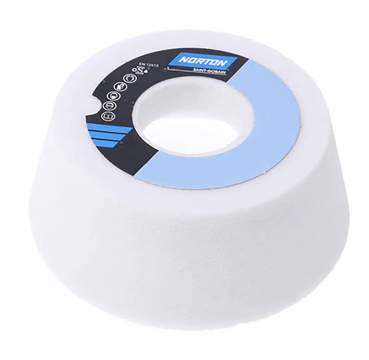 Produktfoto 1 von Norton Taper Cup Schleifbockscheibe, Korngröße P60 Aluminiumoxid, 125mm x 40mm x 31.75mm, 4580U/min