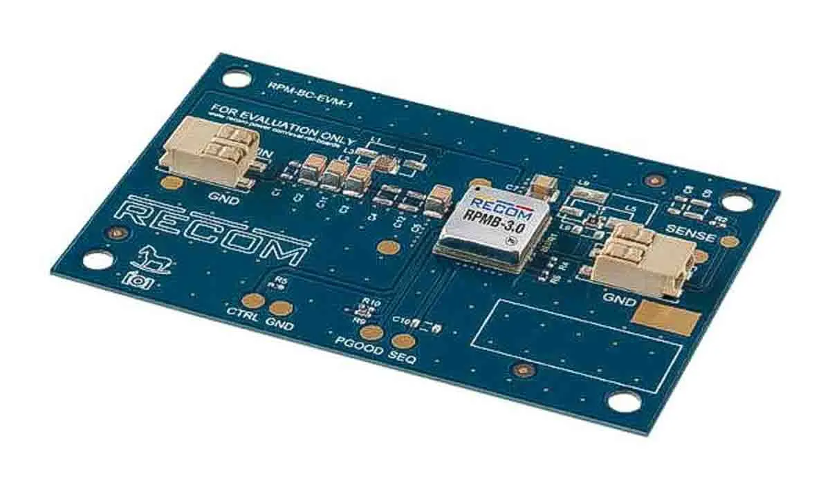 Produktfoto 1 von Recom RPMB-3.0 Evaluierungsplatine, RPMB-3.0-EVM-1 Strommodul, für Hohe Kapazitätslasten bis zu 0,2 F