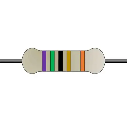 Produktfoto 1 von Yageo MFR Metallschicht Festwert Metallschichtwiderstand, Axial 75 Ω 1 % / 0.5 W