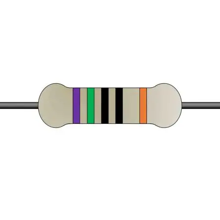 Produktfoto 1 von Yageo MFR Metallschicht Festwert Metallschichtwiderstand, Axial 750 Ω 1 % / 0.5 W
