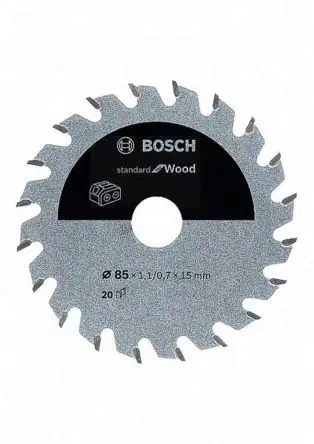 Produktfoto 1 von Bosch 20 Wolframcarbid Holz Kreissägeblatt, Ø 85 mm 1