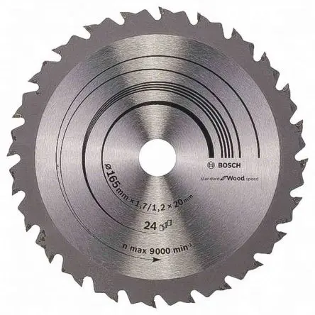 Produktfoto 1 von Bosch 24 Wolframcarbid Holz Kreissägeblatt, Ø 165 mm 1