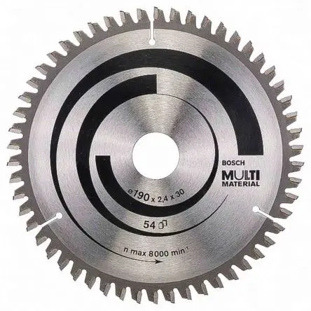 Produktfoto 1 von Bosch 54 Wolframcarbid Messing, Aluminium, Kupfer Kreissägeblatt, Ø 190 mm 1