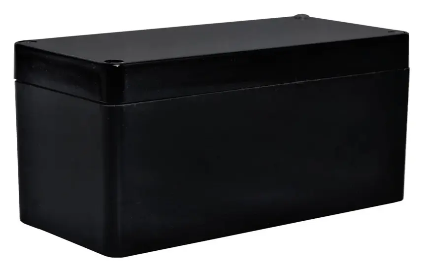 Produktfoto 1 von RS PRO; Universalgehäuse; GF Polyester; Schwarz IP66 Breite 75 mm Höhe 75 mm Länge 110 mm
