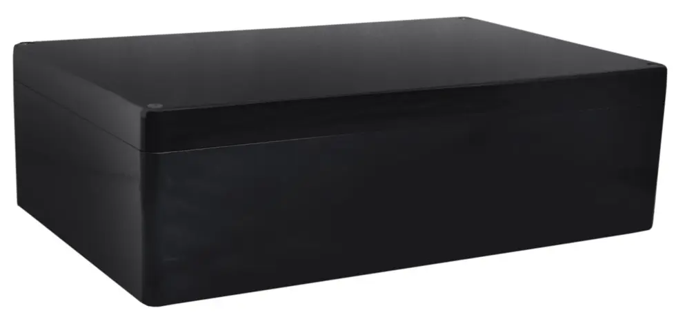 Produktfoto 1 von RS PRO GRJ; Gehäuse; GF Polyester; Schwarz IP66 Breite 250 mm Höhe 121 mm Länge 600 mm