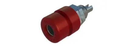 Produktfoto 1 von Hirschmann 4 mm Bananenbuchse Rot, Kontakt verzinnt, 30 V ac, 60V dc / 32A, Lötanschluss