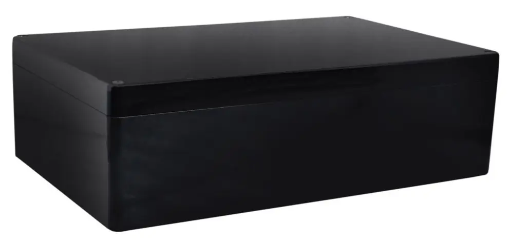 Produktfoto 1 von RS PRO GRJ; Gehäuse; GF Polyester; Schwarz IP66 Breite 405 mm Höhe 201 mm Länge 400 mm