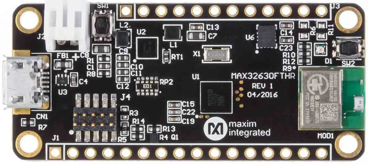 Produktfoto 1 von Maxim Integrated MAX14690 Entwicklungsbausatz Spannungsregler, MAX32630FTHR Anwendungsplattform Energieverwaltung, für