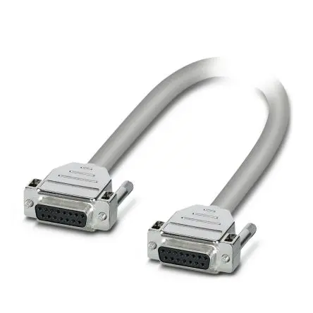 Produktfoto 1 von Phoenix Contact CABLE-D15SUB/B/B Kabel / D-Sub, 15-polig Buchse / DB15 Buchse, 3 m Halbsteifes Polyvinylchlorid, Grau,