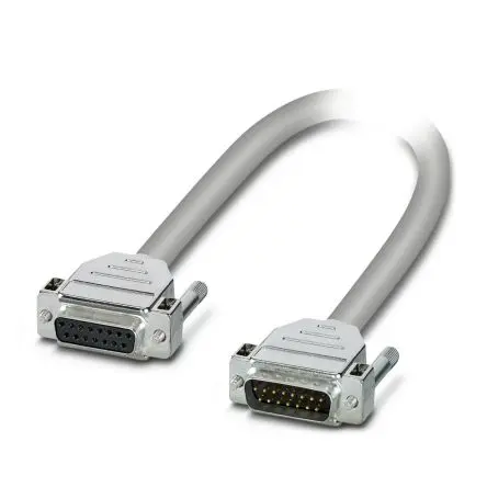 Produktfoto 1 von Phoenix Contact CABLE-D15SUB/B/S Serielles Kabel / D-Sub, 15-polig Buchse / D-Sub-Stiftleiste Stecker, 1 m Halbsteifes