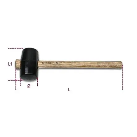 Produktfoto 1 von BETA Hammer, Fäustel aus Gummi 460 g Holz-Stiel 340 mm