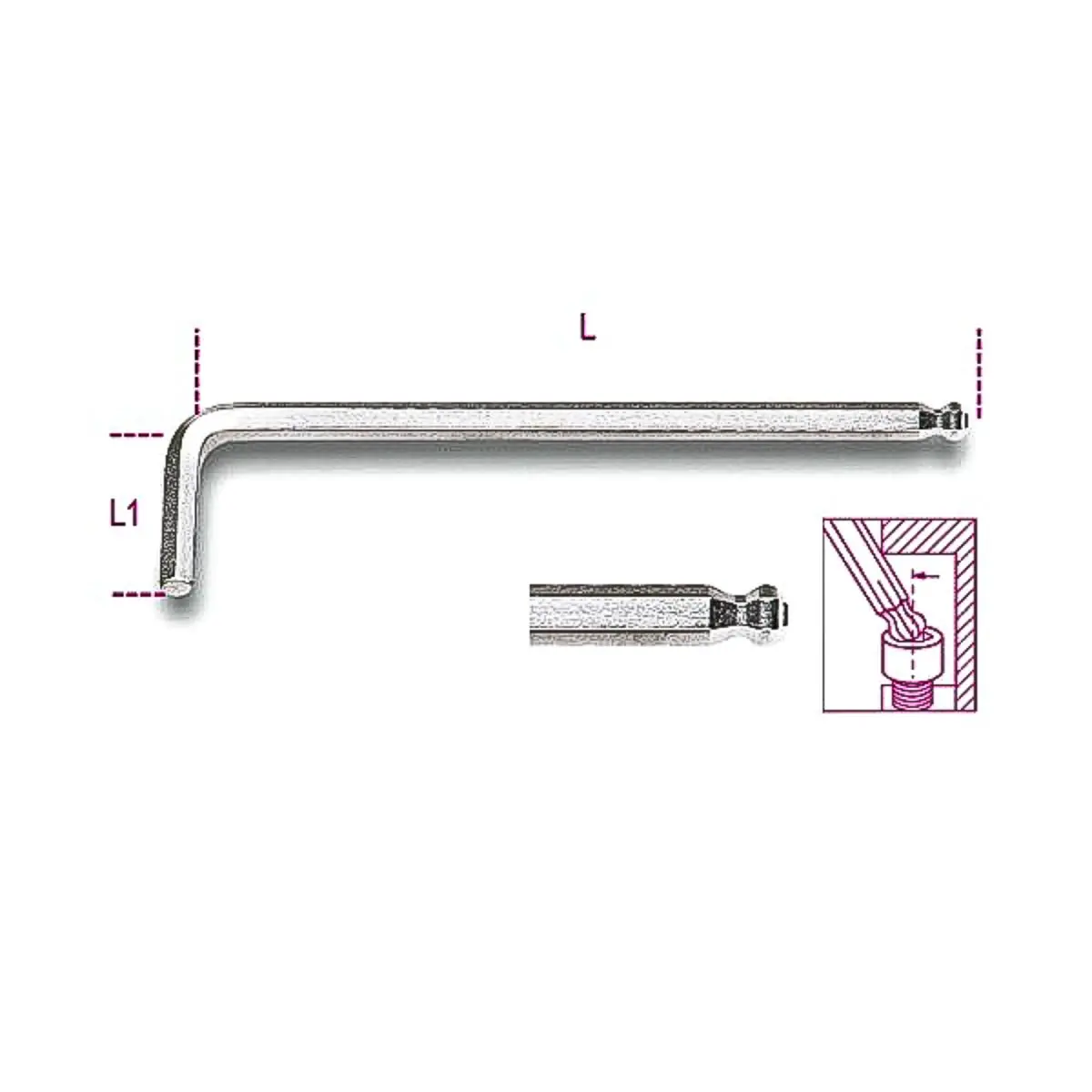 Produktfoto 1 von BETA metrisch  Innensechskant-Schlüssel 6mm L-Form