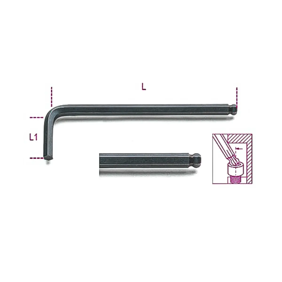 Produktfoto 1 von BETA metrisch  Innensechskant-Schlüssel 4mm L-Form