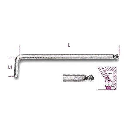 Produktfoto 1 von BETA Sechskantschlüssel L Metrisch Extra Lang 4 mm