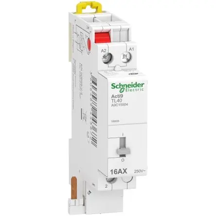 Produktfoto 1 von Schneider Electric Acti9 iDT40 Leistungsrelais 230V ac Spule 1-poliger Umschalter DIN-Hutschiene 16A