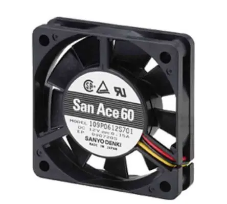 Sanyo Denki 109P DC-Axiallüfter, Kugellager, 5 V dc / 750mW, 60 x 60 x 15mm, 10.6cfm