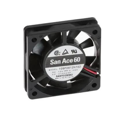 Produktfoto 1 von Sanyo Denki 109P Axiallüfter, Kugel, 12V dc / 1.08 W 90 mA, 6300 U/min, 14.1 cfm IP68 60 mm 60mm 15 mm