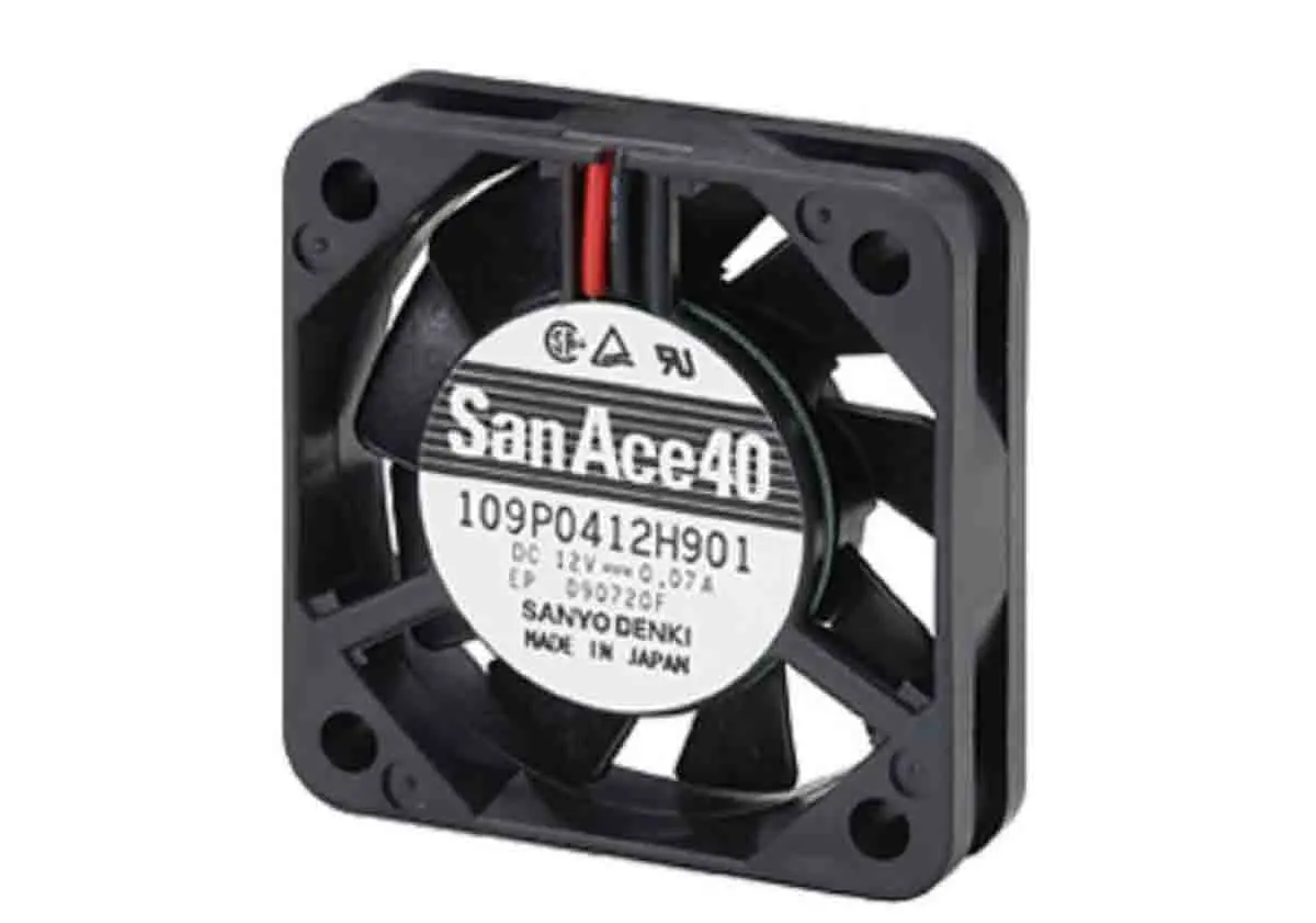 Produktfoto 1 von Sanyo Denki 109P DC-Axiallüfter, Kugellager, 5 V dc / 800mW, 40 x 40 x 10mm, 5.3cfm