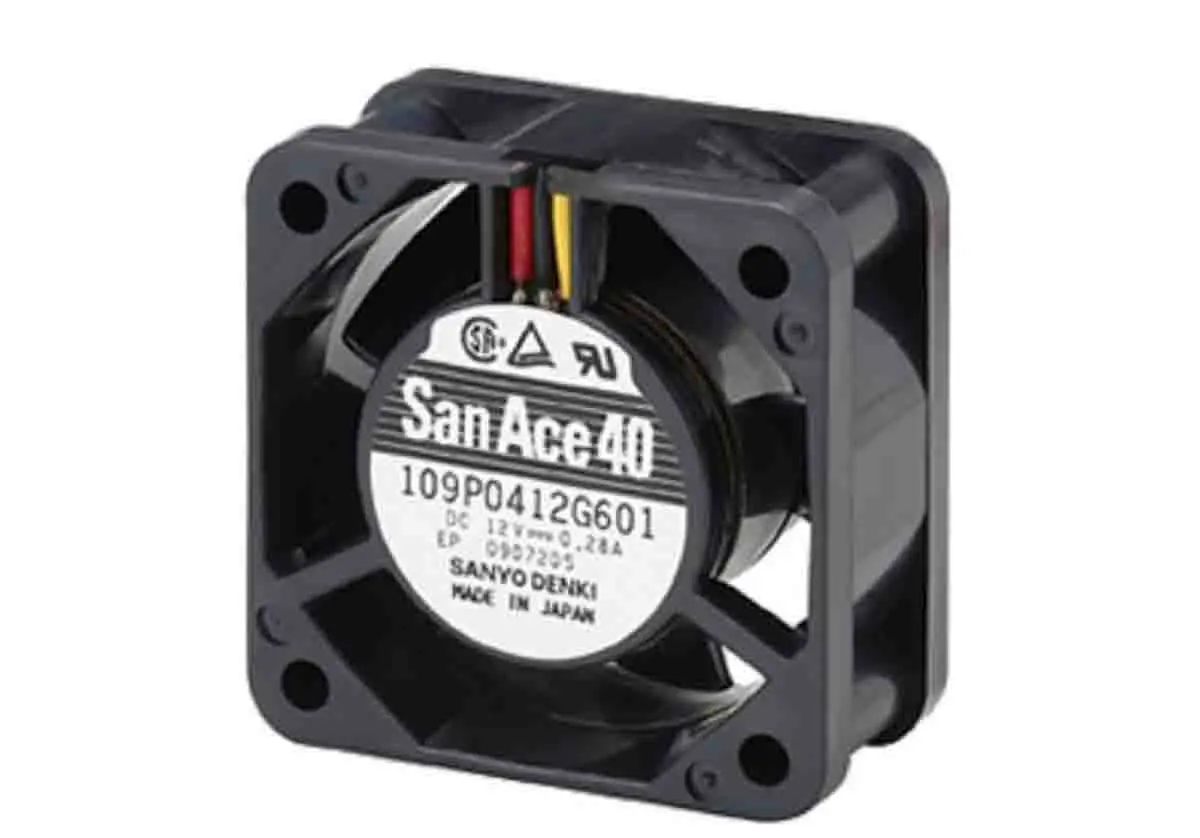 Produktfoto 1 von Sanyo Denki 109P DC-Axiallüfter, Kugellager, 12 V dc / 2.16W, 40 x 40 x 20mm, 10.9cfm