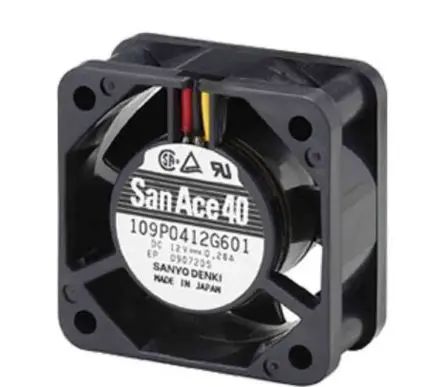 Produktfoto 1 von Sanyo Denki 109P Axiallüfter, Kugel, 24V dc / 1.68 W 70 mA, 6300 U/min, 8.2 cfm IP68 40 mm 40mm 20 mm