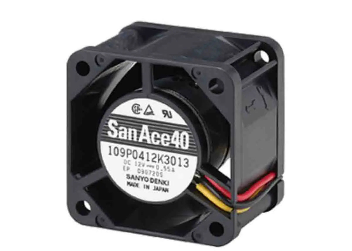 Produktfoto 1 von Sanyo Denki 109P DC-Axiallüfter, Kugellager, 12 V dc / 3.36W, 40 x 40 x 28mm, 12.4cfm