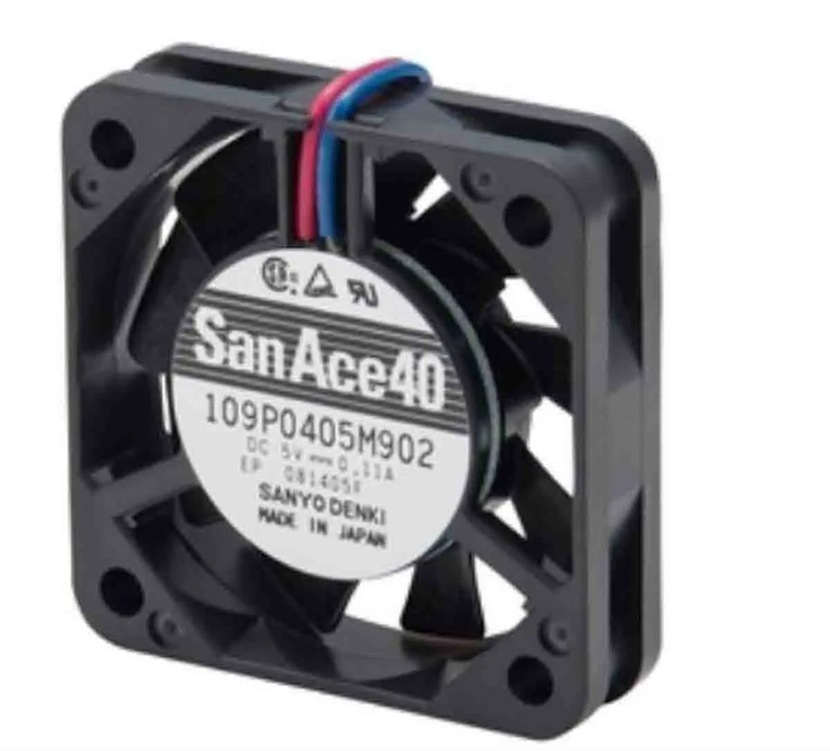 Produktfoto 1 von Sanyo Denki 109P DC-Axiallüfter, Kugellager, 24 V dc / 2.28W, 40 x 40 x 28mm, 11.3cfm