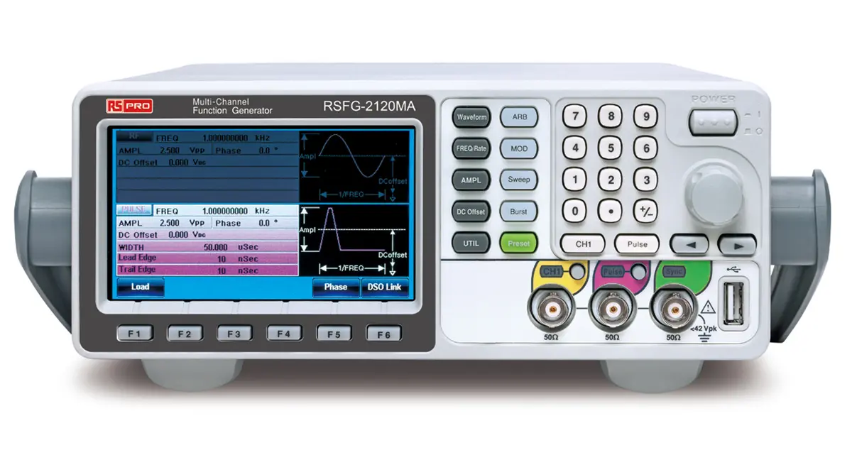 Produktfoto 1 von RS PRO RSFG-2120MA Funktionsgenerator 25 MHz → 25 MHz 5-Kanal FM Modulation