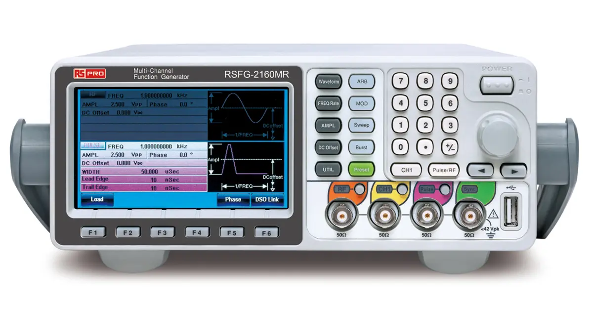 Produktfoto 1 von RS PRO RSFG-2160MR Funktionsgenerator 25 MHz → 25 MHz 5-Kanal FM Modulation