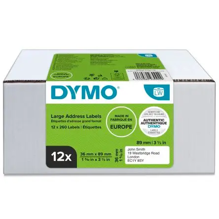 Produktfoto 1 von Dymo Etikette auf Rolle B. 89 mm für Dymo 4XL, Dymo 450 DUO, Dymo 450 Turbo, Dymo 450, Dymo 450 Twin Turbo, Dymo