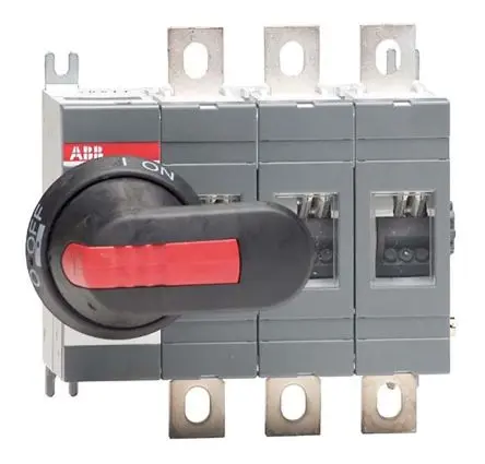 Produktfoto 1 von ABB Trennschalter ohne Sicherung 3-polig DIN-Hutschiene 16A Schwarz IP65 2-phasig