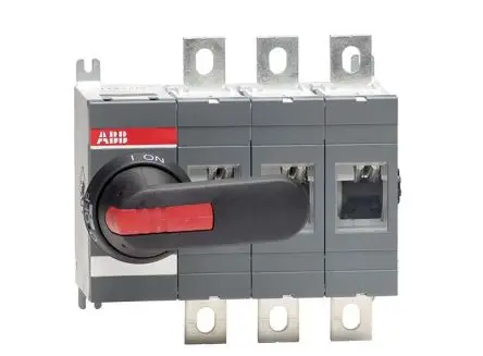 Produktfoto 1 von ABB Trennschalter ohne Sicherung 3-polig DIN-Hutschiene 16A Schwarz IP65 2-phasig