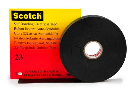 Produktfoto 1 von 3M Scotch® 23 Ethylen-Propylen-Dien-Monomer Klebeband, selbstverschweissend, Schwarz, Stärke 0.76 mm, 19mm x 9.15 m