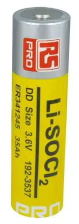 Produktfoto 1 von RS PRO DD-Batterie, 3.6 V, ER341245 Lithium Thionylchlorid
