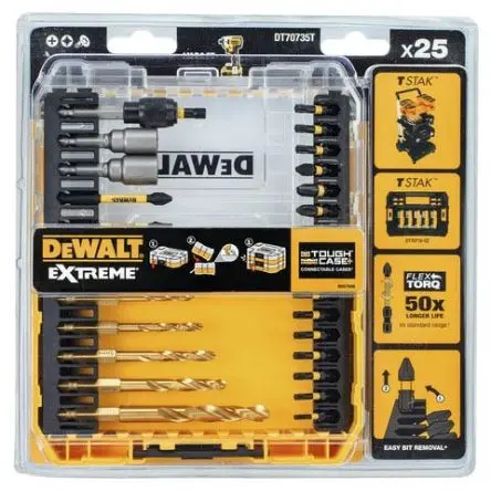 Produktfoto 1 von DeWALT Phillips, Pozidriv, Innensechsrund Phillips Treiberbit CrMo-Stahl PH1, PH2, PH3, PZ2, SL8, SL10, T10, T15, T20,